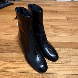 Mango Sleek Leather Ankle Boots NWT Size 9